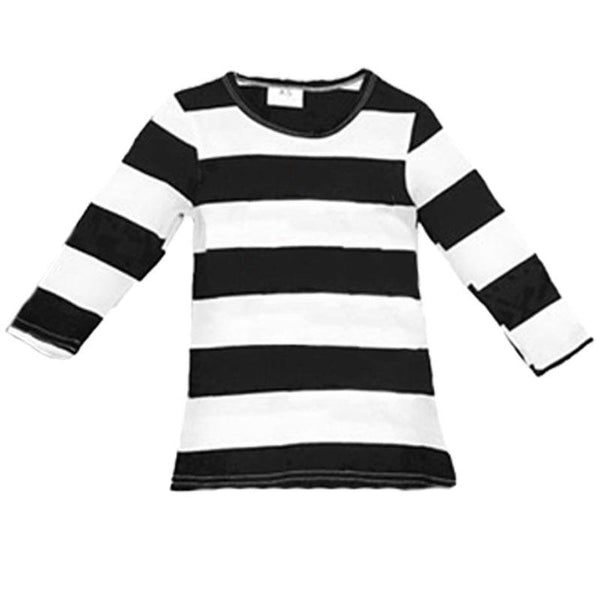 Black White Large Stripe Shirt Long Sleeve – Upon A Bowtique