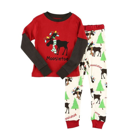 Matching Family Christmas Moose Moosletoe Red Woodland Holiday Pajamas –  Upon A Bowtique